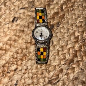 LA Express Analog Mosaic Band Wristwatch Expansion Band Quartz Movement
